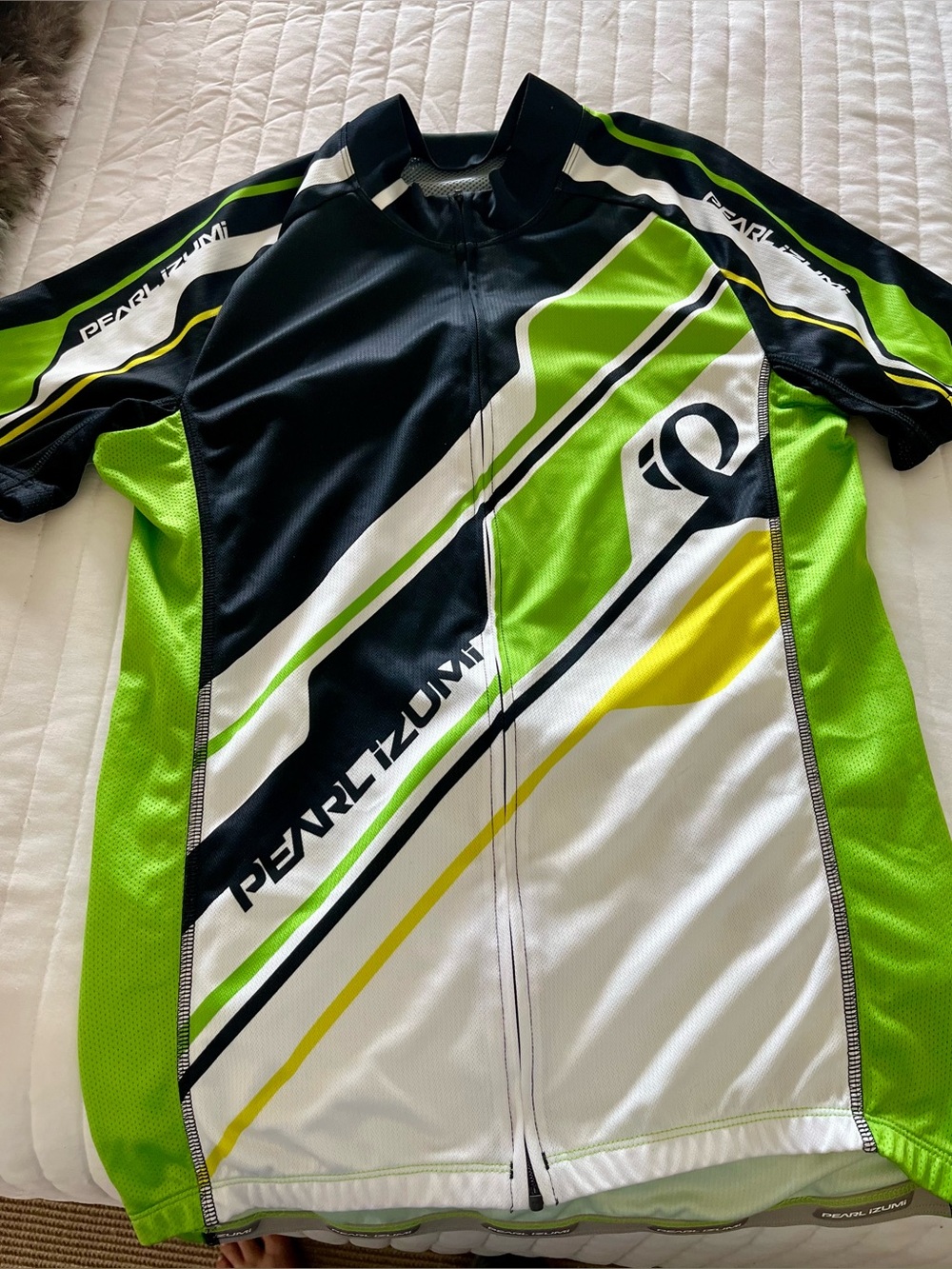 Pearl Izumi Green Black White Cycling Jersey Sz M - EUC